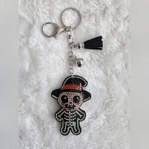 Halloween Skeleton With Hat Keychain Bag Charm